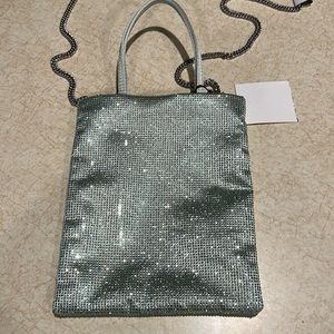 Zara rhinestone bag, light green